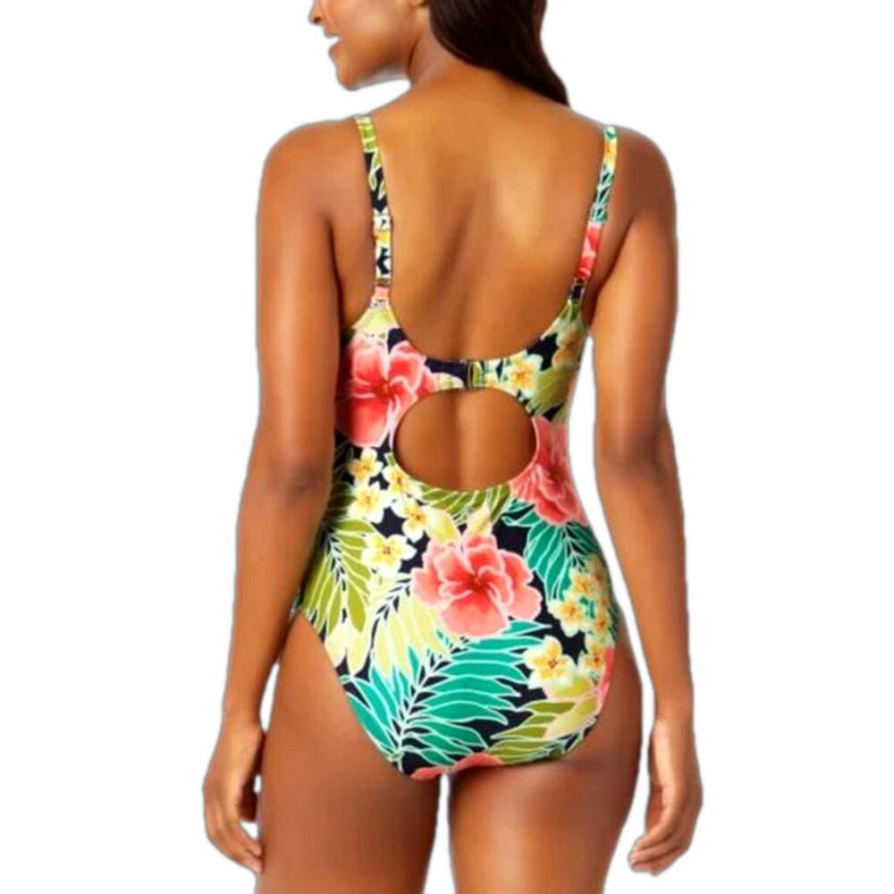 Hurley Ladies Swimsuit Poppy Tropical 1 Piece Bathing Suit Size Medium NEW - Picture 7 of 7